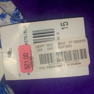 This is a nice blue and white dress very nice and stretchy fabric